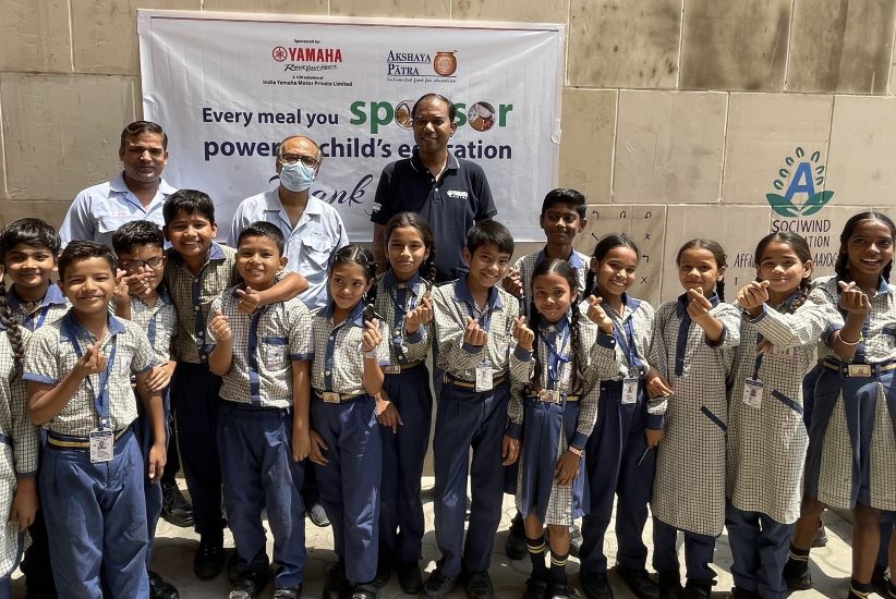 India Yamaha Motor Drives Change With Akshaya Patra; Over 500,000 Meals For Delhi’s Govt School Children